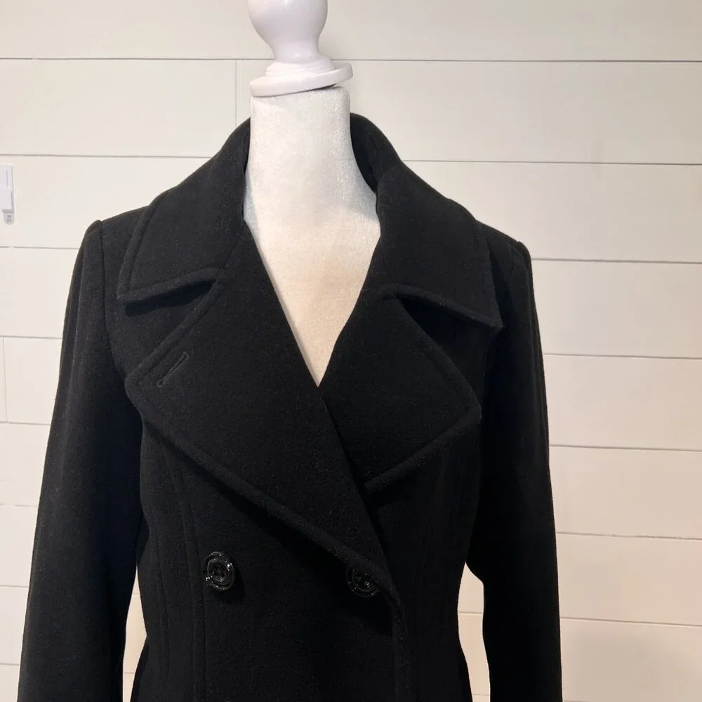 Jason Kole Black Short Length Peacoat Size M - Picture 2 of 10